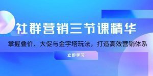 ）社群营销三节课精华：掌握叠价、大促与金字塔玩法，打造高效营销体系-舜爸的藏宝库