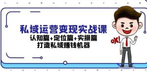 私域运营变现实战课:认知篇+定位篇+实操篇,打造私域赚钱机器-舜爸的藏宝库