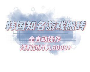 韩服知名游戏搬砖项目 ,单机月入6000+,可做兼职副业,小白闭眼入-舜爸的藏宝库