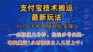 支付宝分成技术搬运“最新玩法”（小白手机电脑轻松实操1小时） 轻松日…-舜爸的藏宝库