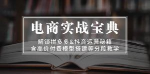 电商实战宝典 解锁拼多多&抖音运营秘籍 含高价付费模型搭建等分段教学-舜爸的藏宝库