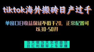 TikTok海外搬砖项目:单机日产超千元,即时操作即日见效!-舜爸的藏宝库