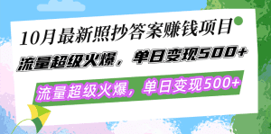 轻松照抄答案赚钱项目:流量火爆,单日轻松变现500+,有手就行!-舜爸的藏宝库