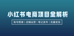 小红书电商项目全面解析：从账号搭建到店铺运营与笔记发布，实现流量变现！-舜爸的藏宝库