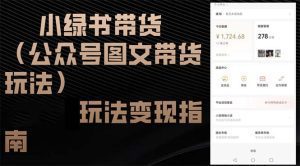 小绿书带货指南:公众号图文带货新玩法与变现策略!-舜爸的藏宝库