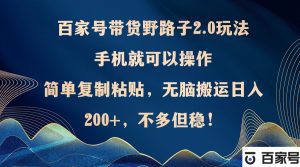 百家号带货新玩法2.0:手机轻松操作,简单复制粘贴,无脑搬运技巧!-舜爸的藏宝库