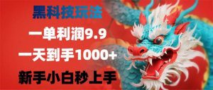 黑科技玩法：单单利润9.9，一天轻松赚1000+，新手小白秒变高手!-舜爸的藏宝库