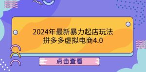 暴力开店新策略：拼多多虚拟电商4.0，24小时快速成交-舜爸的藏宝库