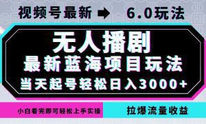 视频号6.0新玩法：无人播剧，轻松实现日收入3000+-舜爸的藏宝库