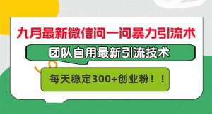 最新微信问一问引流技巧：团队专用，每天稳定收获300+-舜爸的藏宝库