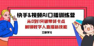 快手与视频号AI口播特训营:从零到一突破带货瓶颈,掌握数字人直播新技能-舜爸的藏宝库