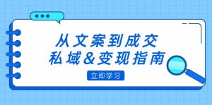 从文案到成交:私域变现全攻略,朋友圈策略+文案撰写+粉丝运营实操-舜爸的藏宝库