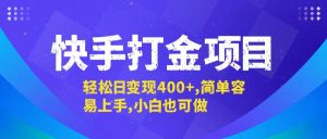 快手打金项目:轻松日赚400+,简单易上手,小白也能操作-舜爸的藏宝库