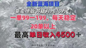 通过销售绝版书籍月入10万+：每单99-199元，日均20单，最高日赚4500+-舜爸的藏宝库