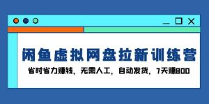 闲鱼虚拟网盘拉新训练营:省时省力赚钱,无需人工,自动发货,7天赚800-舜爸的藏宝库