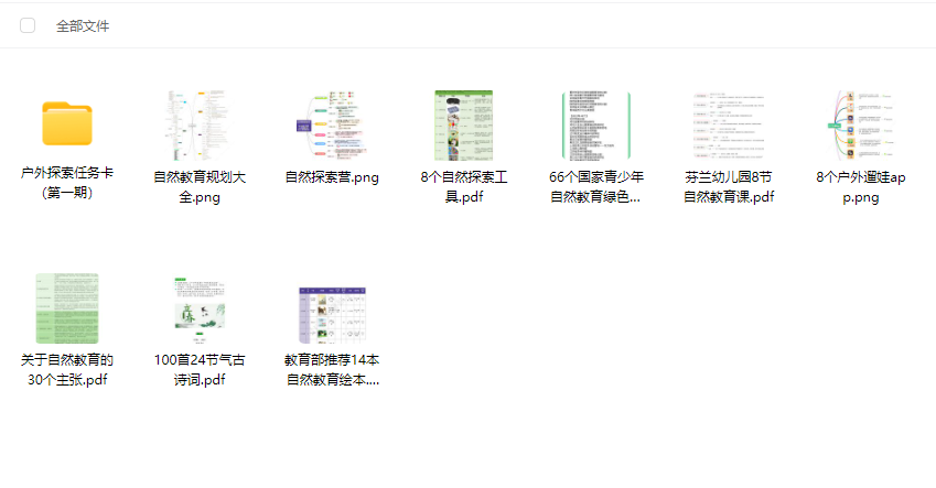 教育部推荐 自然教育 规划工具包 含亲子公园打卡表+自然绘本书单