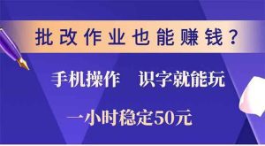 批改作业也能赚钱？0门槛手机项目，识字就能玩！一小时50元！_付费教程虚拟资源创业项目网-舜爸的藏宝库