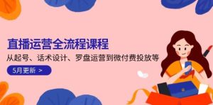 直播运营全流程课程-5月更新：从起号、话术设计、罗盘运营到微付费投放等_付费教程虚拟资源创业项目网-舜爸的藏宝库