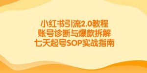 小红书引流2.0教程，账号诊断与爆款拆解，七天起号SOP实战指南_付费教程虚拟资源创业项目网-舜爸的藏宝库