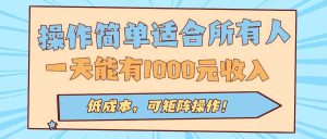 操作简单适合所有人全自动挂机项目,一天能有1000元收入,低成本,可矩…_付费教程虚拟资源创业项目网-舜爸的藏宝库