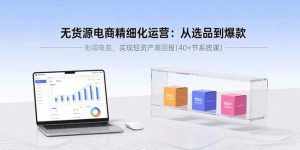 无货源电商精细化运营：从选品到爆款，实现轻资产高回报(40+节系统课)_付费教程虚拟资源创业项目网-舜爸的藏宝库