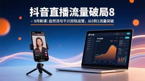 抖音直播流量破局8-9月新课：自然流与千川双轨运营，从0到1流量突破_付费教程虚拟资源创业项目网-舜爸的藏宝库