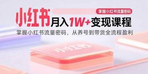 小红书月入1W+变现课程：掌握小红书流量密码，从养号到带货全流程盈利_付费教程虚拟资源创业项目网-舜爸的藏宝库