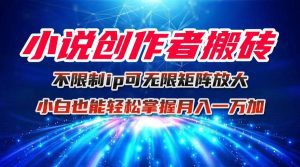 小说创作者搬砖玩法,不限制IP简单无脑 可矩阵无限放大小白也能实现_付费教程虚拟资源创业项目网-舜爸的藏宝库
