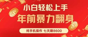 七天狂赚8600,小白纯手机操作,日入1000+_付费教程虚拟资源创业项目网-舜爸的藏宝库