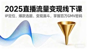 2025直播流量变现线下课，IP定位、爆款选题、变现漏斗，掌握百万GMV密码_付费教程虚拟资源创业项目网-舜爸的藏宝库