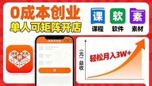 拼多多虚拟电商，0成本，单人可矩阵开店，轻松月入3W+_付费教程虚拟资源创业项目网-舜爸的藏宝库